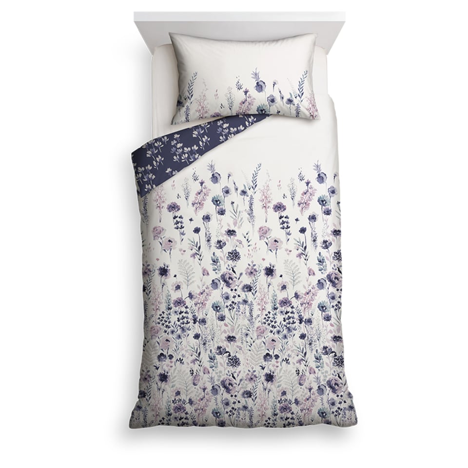 Tesco Blue Floral Duvet Set Single