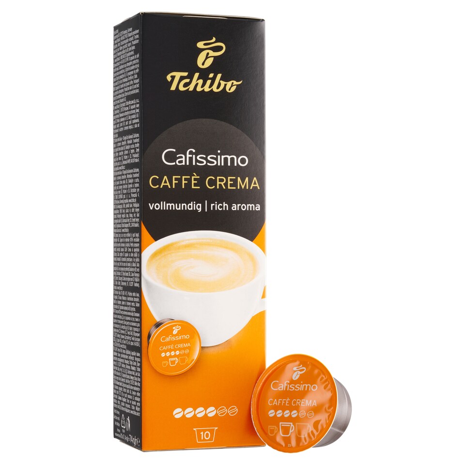 Obrázek 1 pro produkt Tchibo Cafissimo Caffè Crema pražená mletá káva kapsle 10 x 7,4g (74g)
