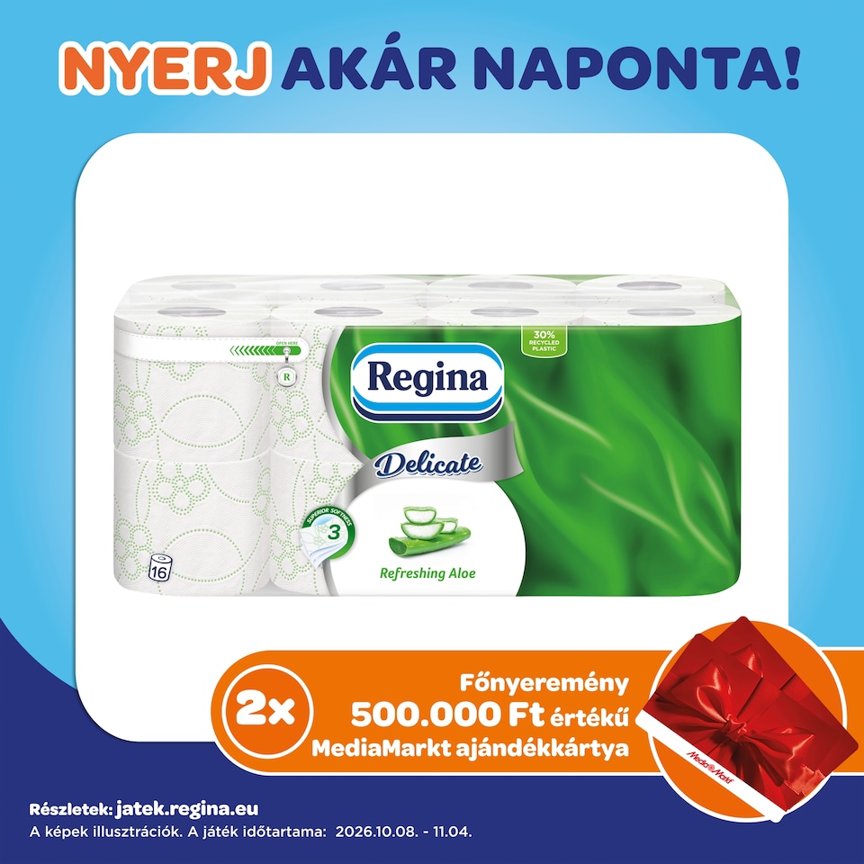 Regina Delicate Refreshing Aloe Toilet Paper 3 Ply 16 Rolls