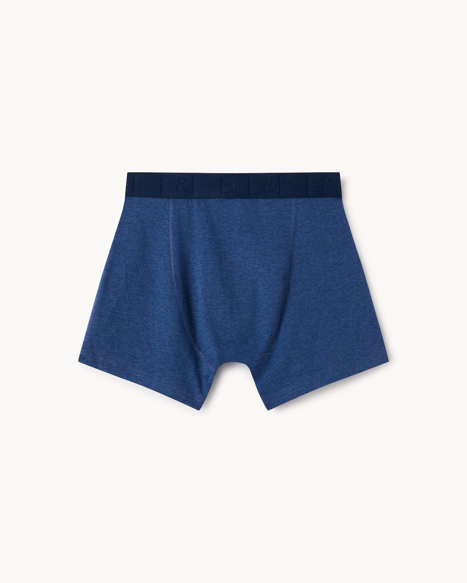 image 1 of F&F 3-Pack Cotton Rich Marl Trunks in Navy