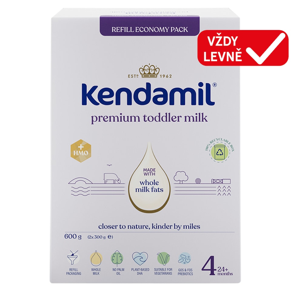 Kendamil Premium 4 HMO+ mléčná výživa malých dětí v prášku 2 x 300g (600g)