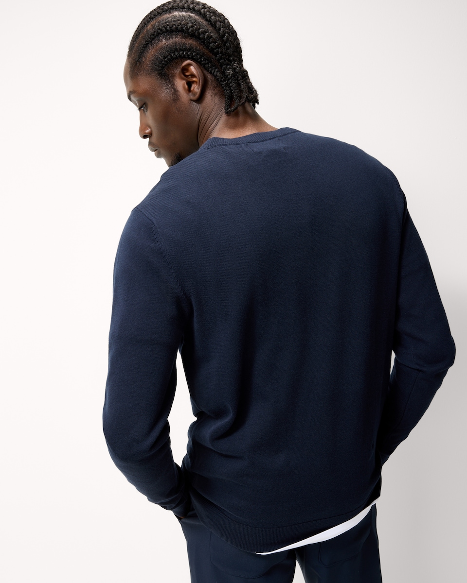 image 1 of F&F Pure Cotton Crew Neck Jumper in Navy