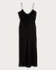 image 4 of F&F V Neck Ruffle Front Strappy Midi Dress in Black