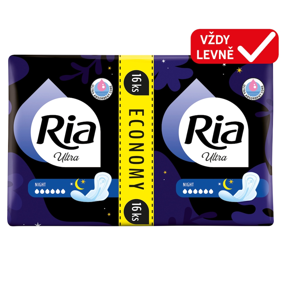 Obrázek 1 pro produkt Ria Ultra Night menstruační vložky 16 ks