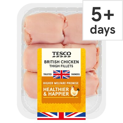 Tesco British Chicken Thigh Fillets 600G