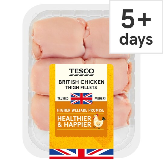 Tesco British Chicken Thigh Fillets 600G