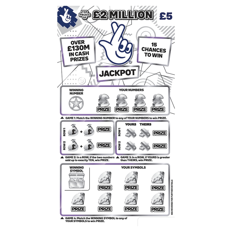 £2 MILLION JACKPOT SCRATCHCARD