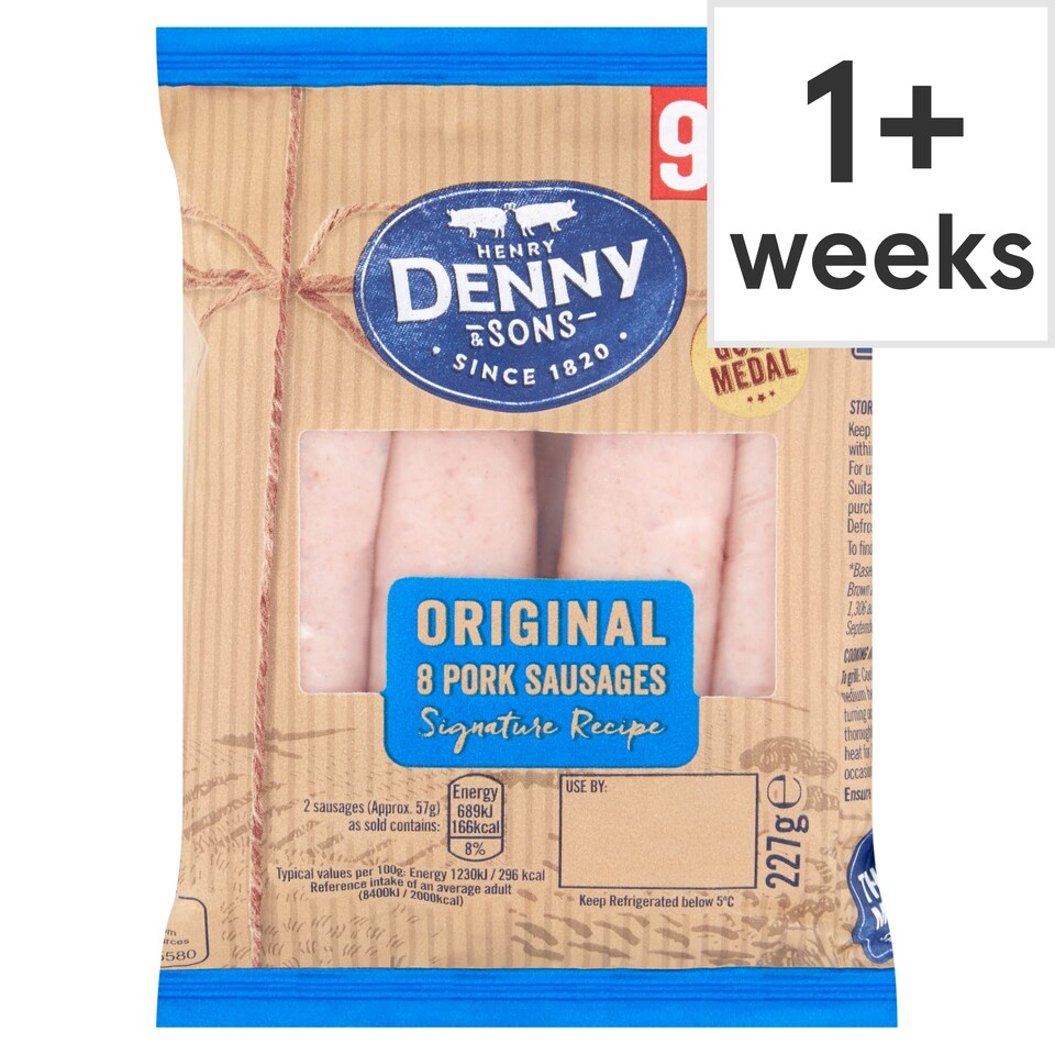 Dennys 8'S Pork Sausage 227G Pump