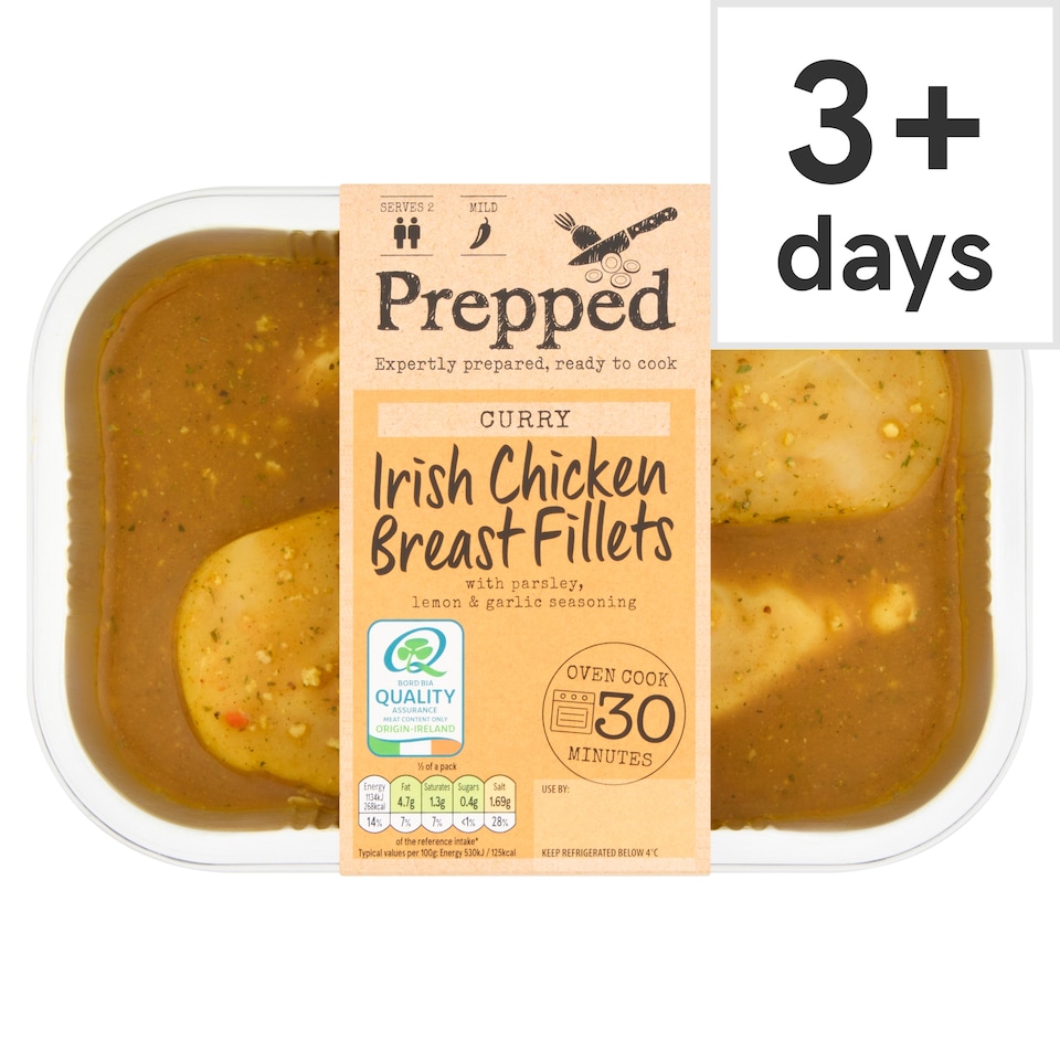PREPPED Curry Irish Chicken Breast Fillets 500g