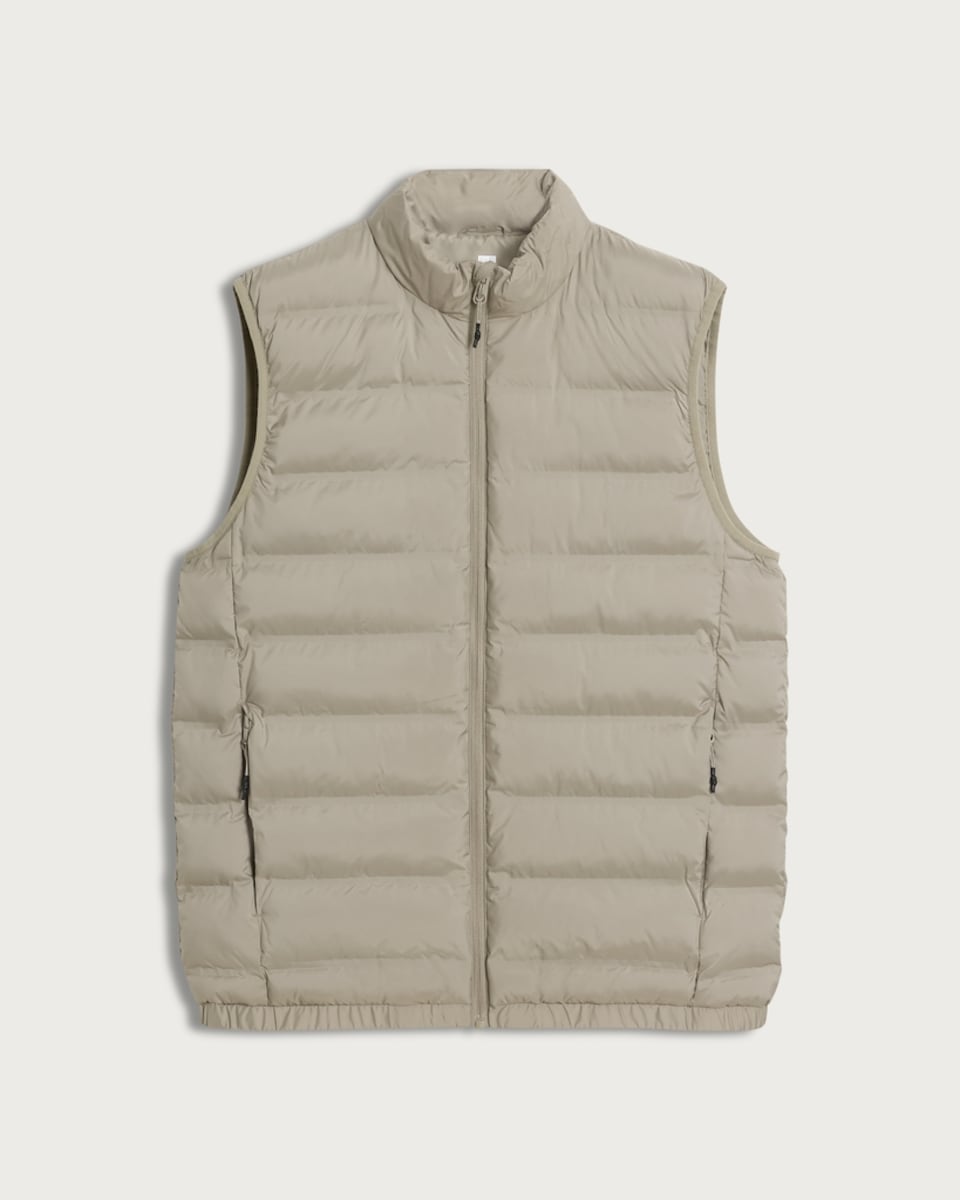 F&F Active OUTDOOR Padded Zip Up Gilet in Stone