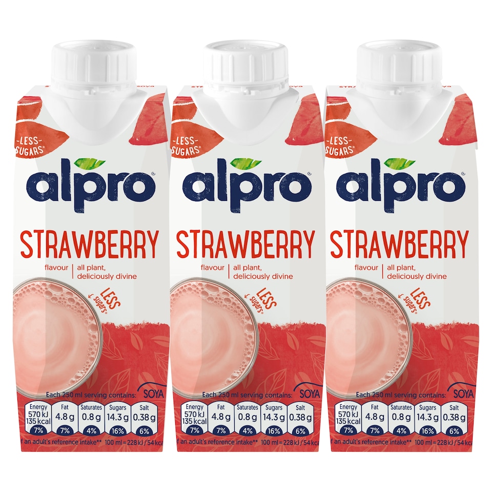 image 1 of Alpro Soya Drink - Strawberry 3x250ml