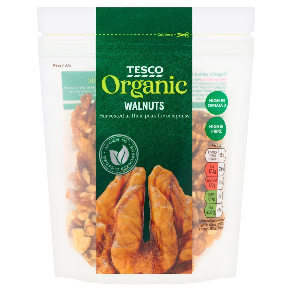 Tesco Organic Walnuts 100G