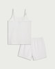 image 2 of F&F Girls 2-Piece Pure Cotton Polka Dot Vest and Shorts Pyjama Set in White