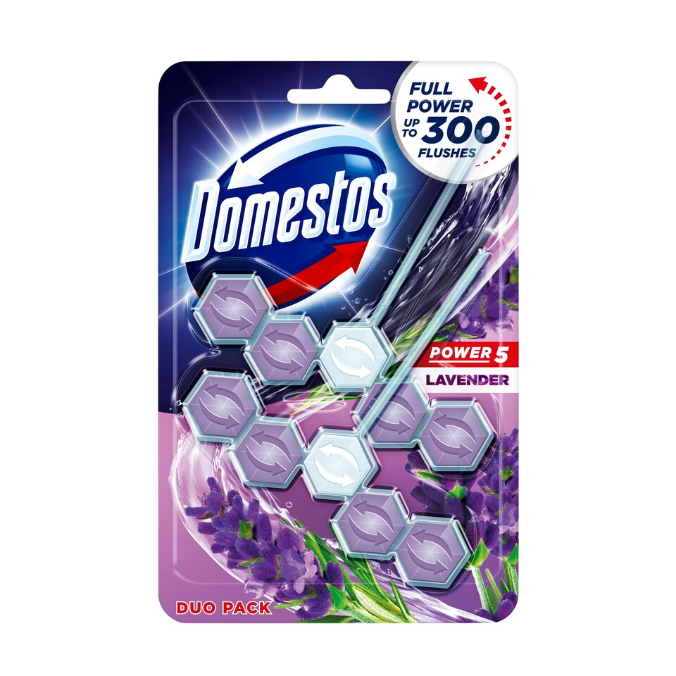 image 1 of Domestos Power 5 Rim Block Lavender 2 X 55G