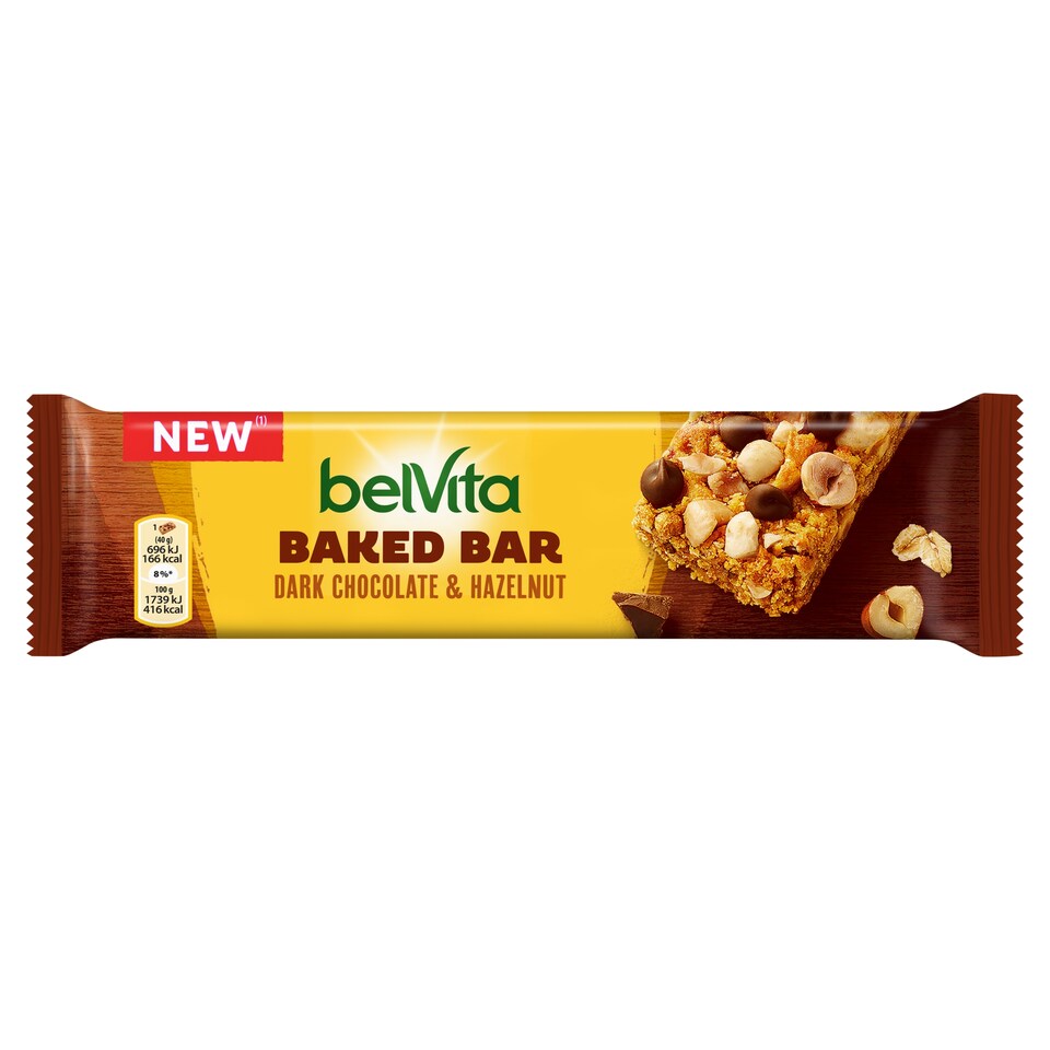 Belvita Baked Bar gabonás szelet csokoládédarabokkal és mogyoróval 40 g