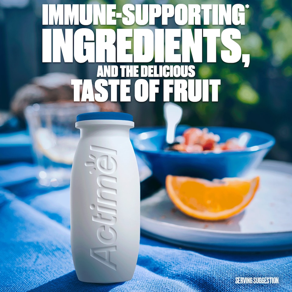 image 1 of Actimel Blueberry Immunity Live Yoghurt Drink Multipack 8X100g