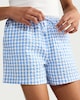 image 2 of F&F Girls Pure Cotton Gingham Shorts in Blue