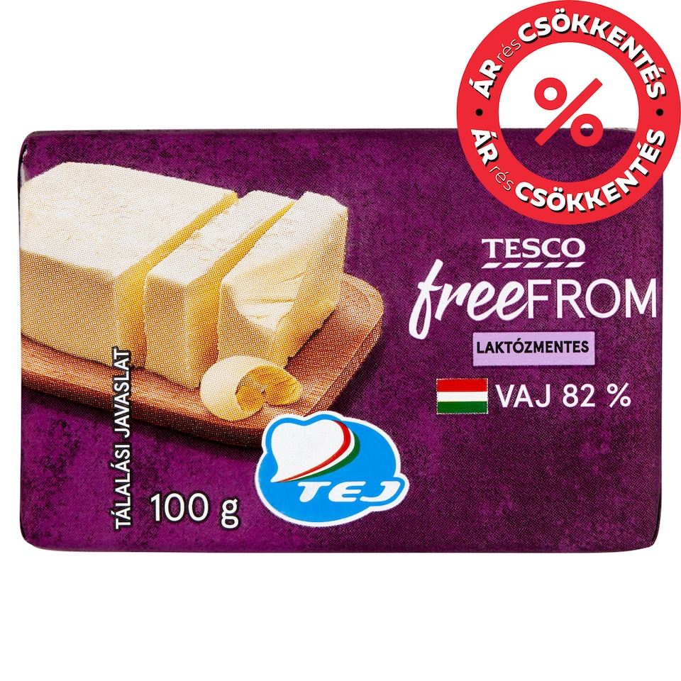 Tesco Free From laktózmentes vaj 82% 100 g