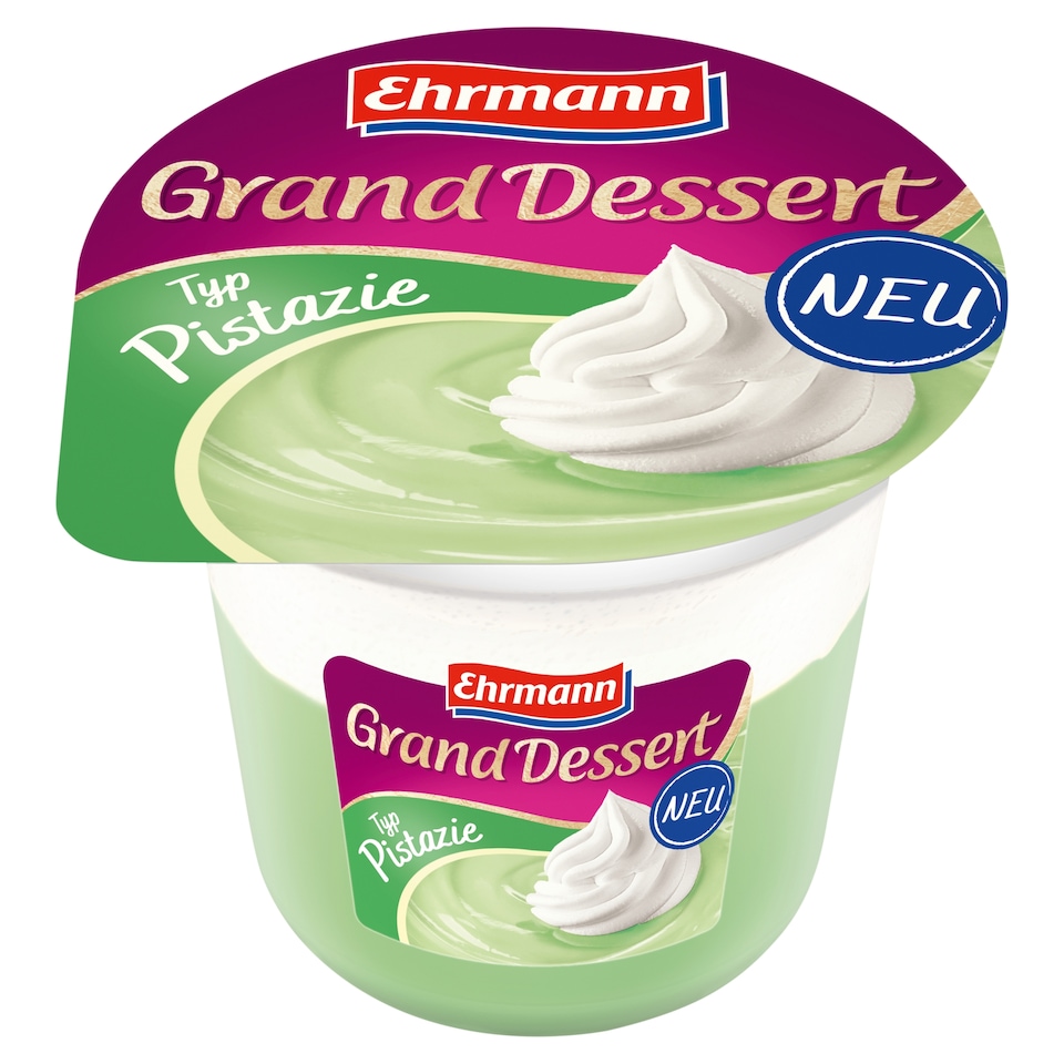 Ehrmann Grand Dessert Pistachio-Flavored Dessert with Whipped Cream 190 g