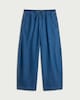 image 4 of F&F High Rise Barrel Leg Drawstring Jeans in Blue