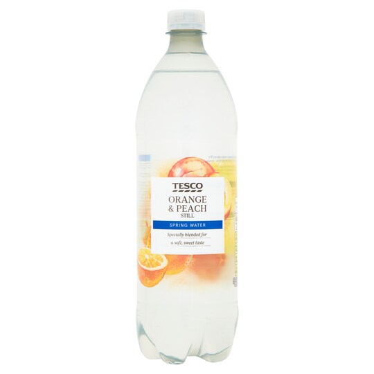 Tesco Orange & Peach Still Flavoured Water 1Ltr Tesco Groceries