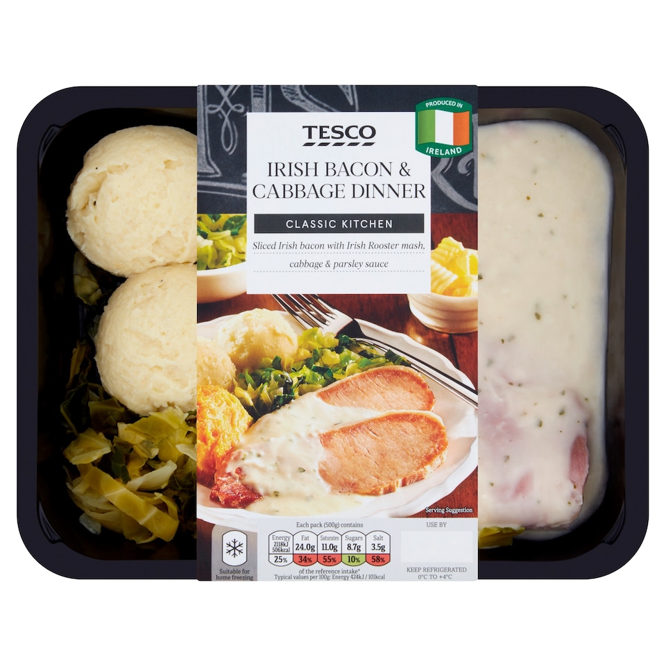 Tesco Irish Classics Bacon And Cabbage Dinner500g