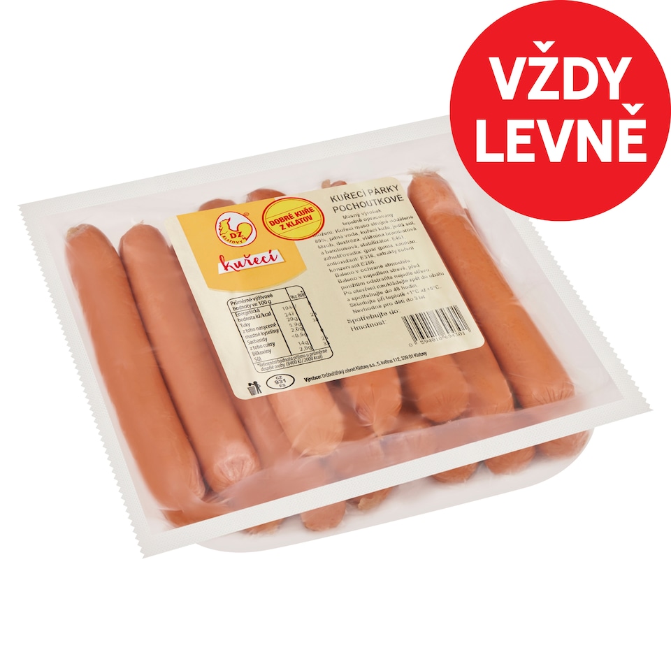 DZ Klatovy Kuřecí párky pochoutkové 850g