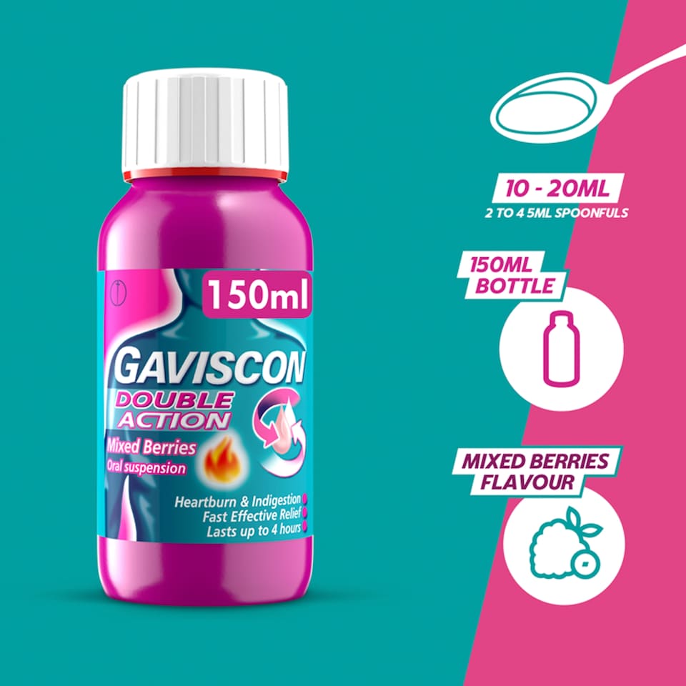 image 1 of Gaviscon Heartburn Liquid Mixed Berries 150Ml