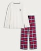 image 2 of F&F Boys Pure Cotton Christmas Top and Trousers Pyjamas in Multi