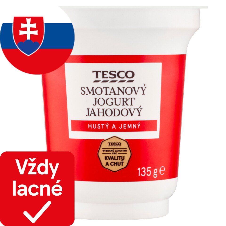 Tesco Smotanový jogurt jahodový 135 g