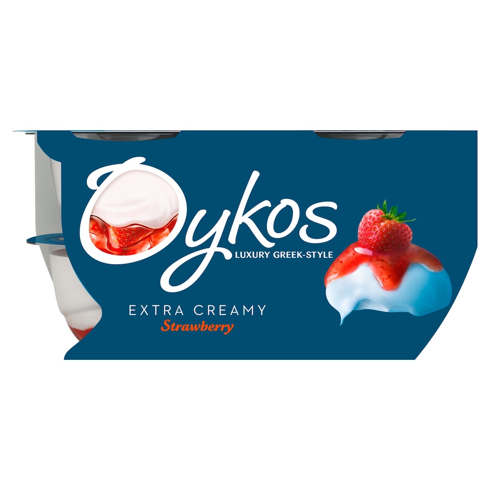 image 1 of Oykos Strawberry Luxury Greek Style Yoghurt Dessert 4x110g