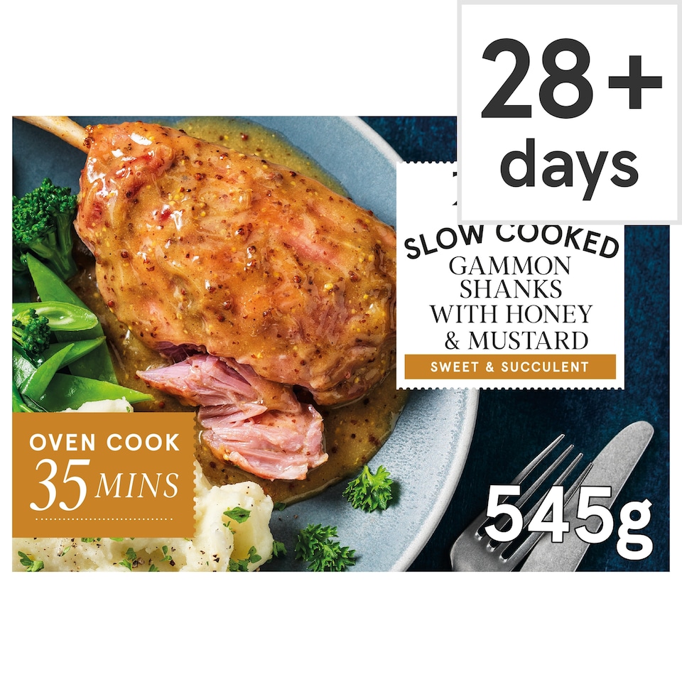 Tesco Slow Cooked Gammon Shanks Honey And Mustard 545G