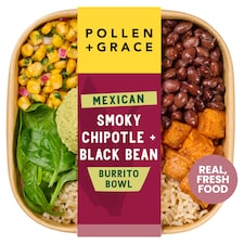 Pollen & Grace Mexican Smoky Chipotle & Black Bean Burrito Bowl 275g