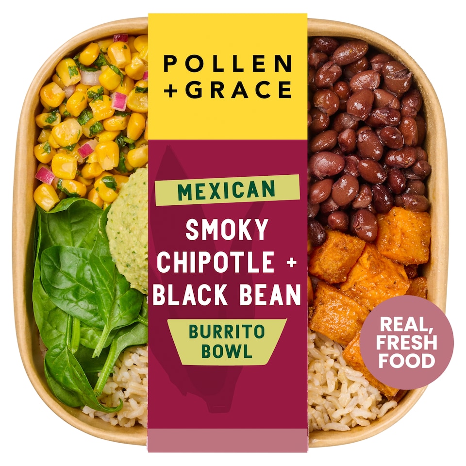 image 1 of Pollen & Grace Mexican Smoky Chipotle & Black Bean Burrito Bowl 275g