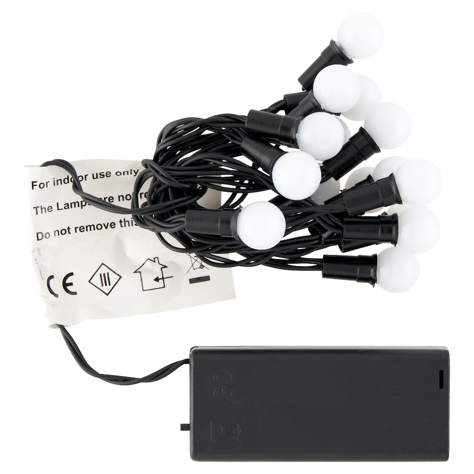 obrázok 1 z Snow Meister SM2574 15 LED teplé biele reťazové svetlá s bielymi guličkami