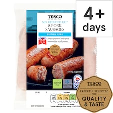 Tesco 8 Reduced Fat Pork Sausages 454G