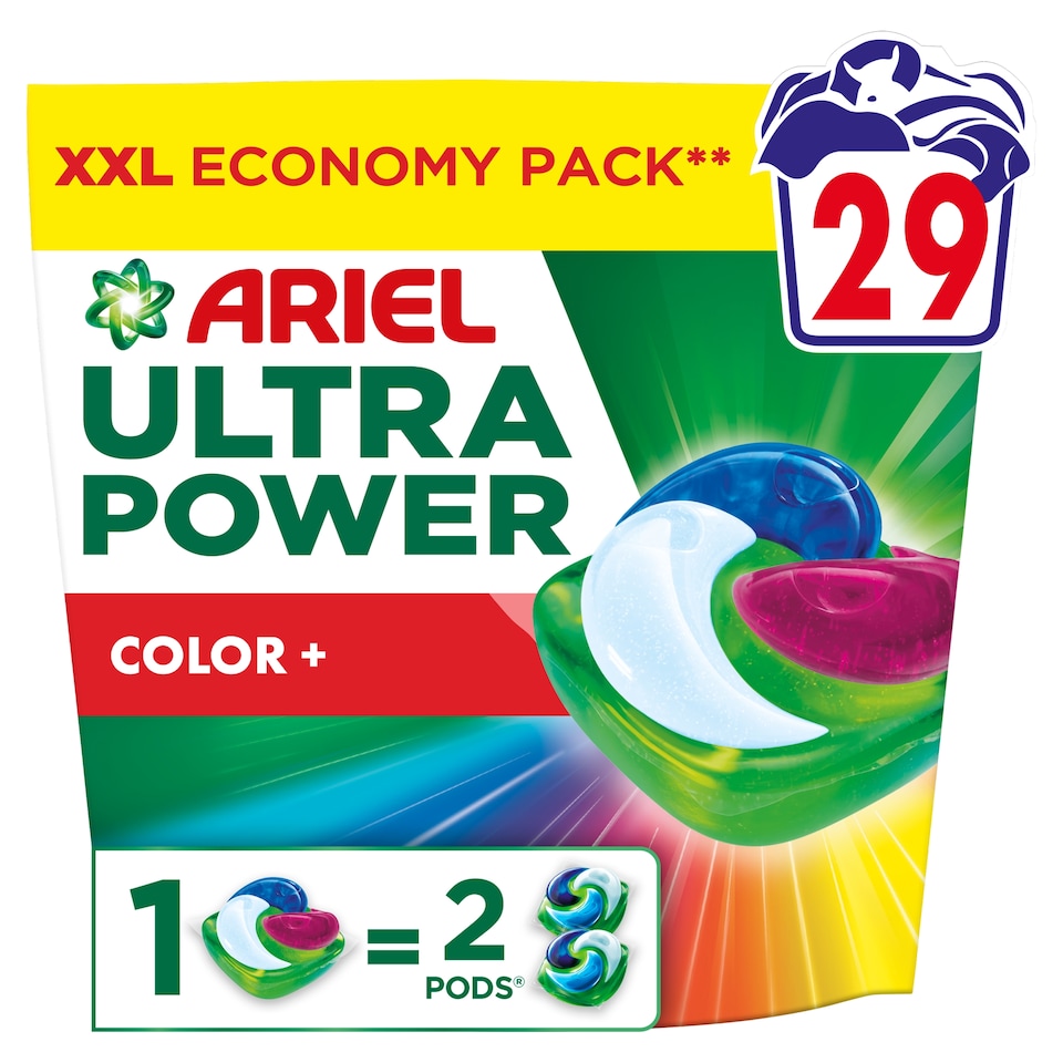 Obrázek 1 pro produkt Ariel ULTRA POWER PODS, Kapsle Na Praní S Tekutým Pracím Prostředkem, 29 Praní, Color+