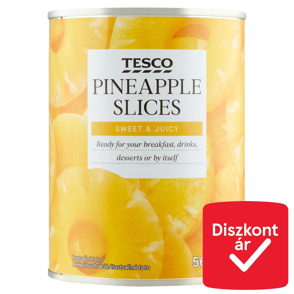 Tesco ananász szeletek cukrozott lében 565 g