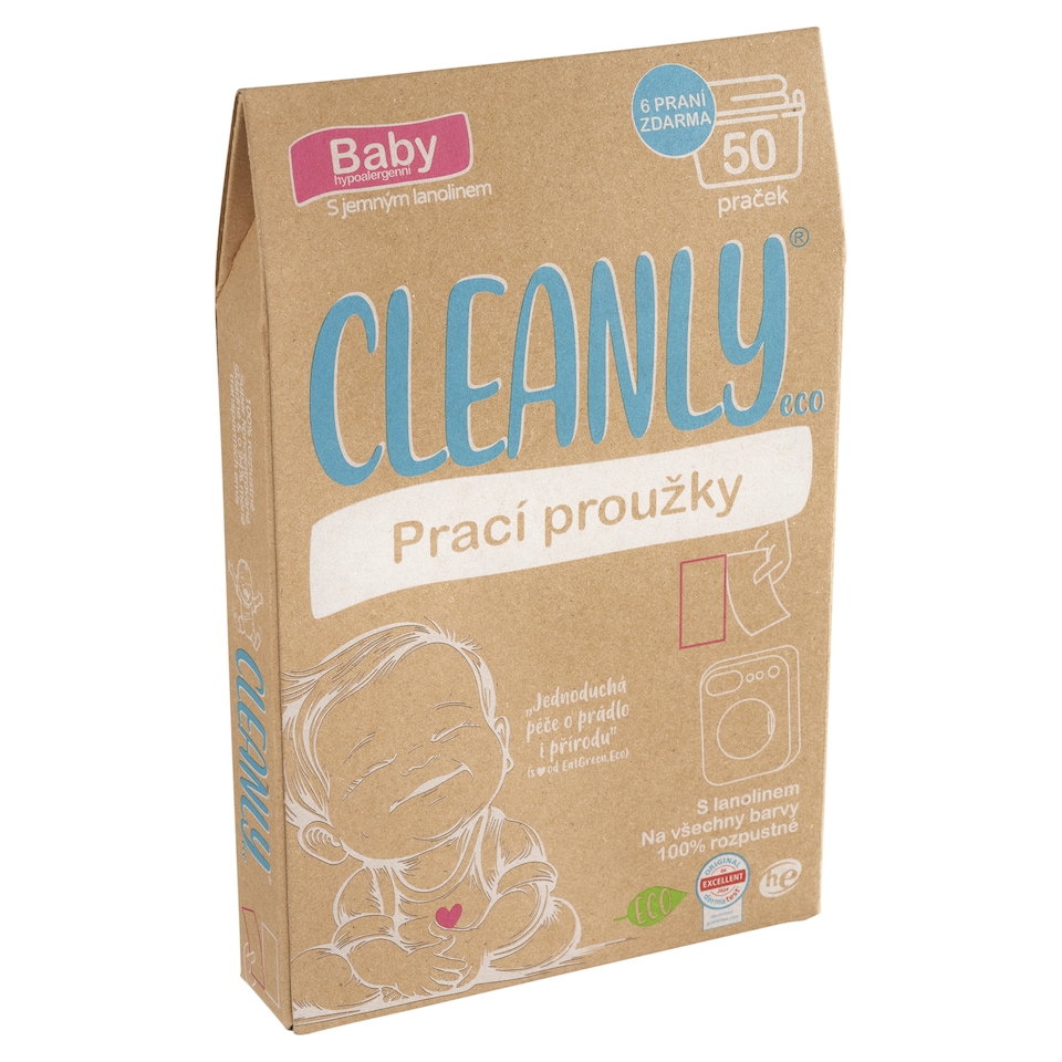 Obrázek 1 pro produkt Cleanly Eco Baby prací proužky 50 praní 50 ks