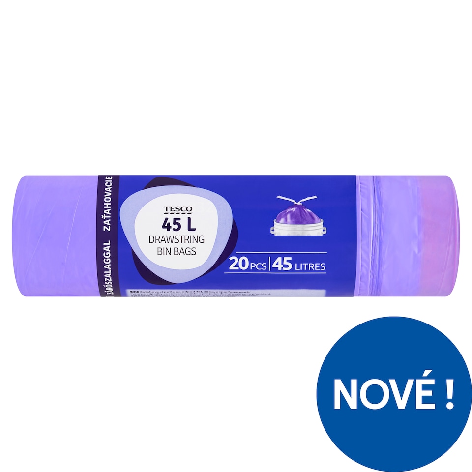Tesco Zatahovací pytle na odpad 45 l 20 ks