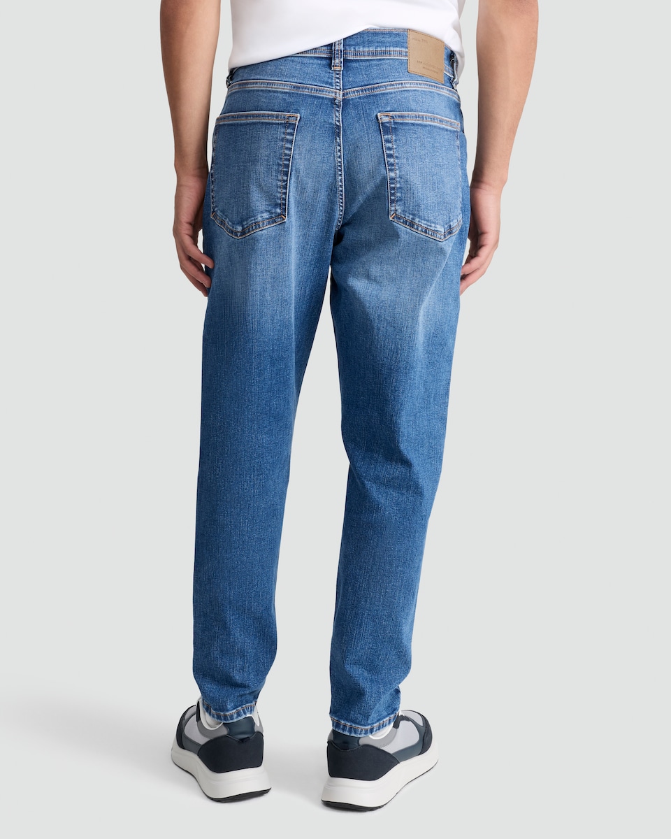 image 1 of F&F FREEFIT® Tapered Leg Jeans in Blue