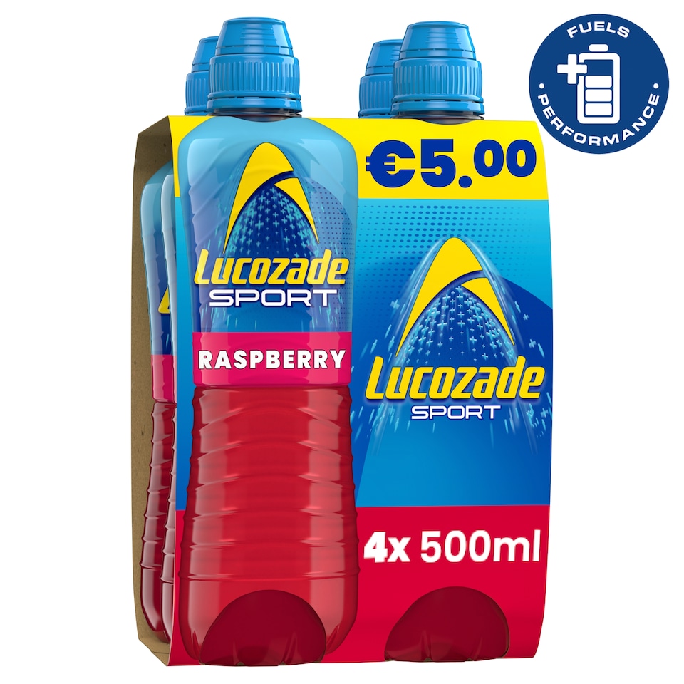 Lucozade Sport Raspberry Drink 4 X 500Ml