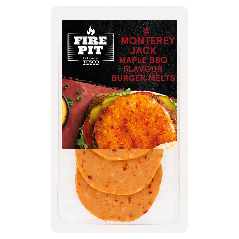 Tesco Fire Pit 4 Monterey Jack Burger Melts 100G