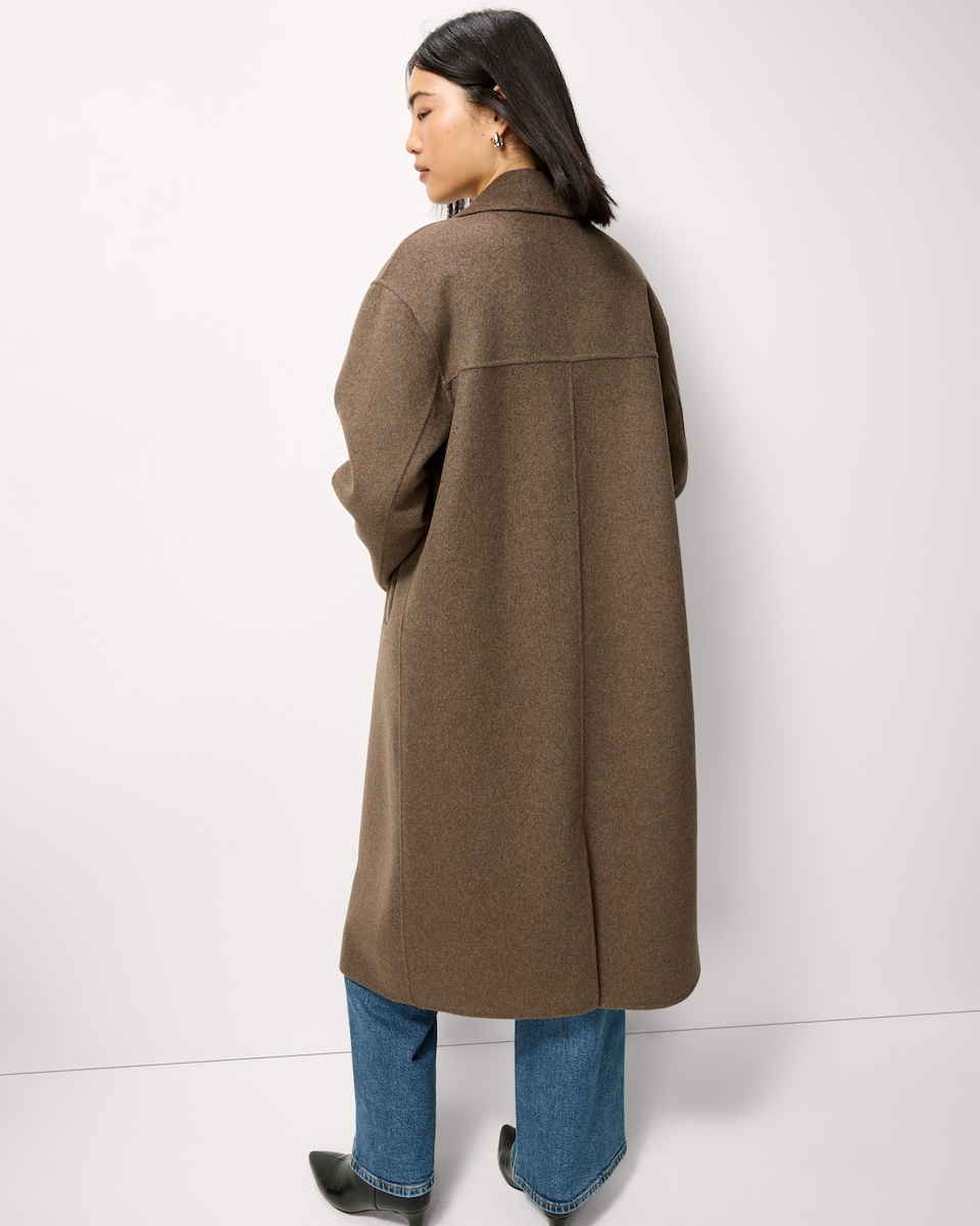 image 1 of F&F Wool Blend Double Breasted Coat in Neutral