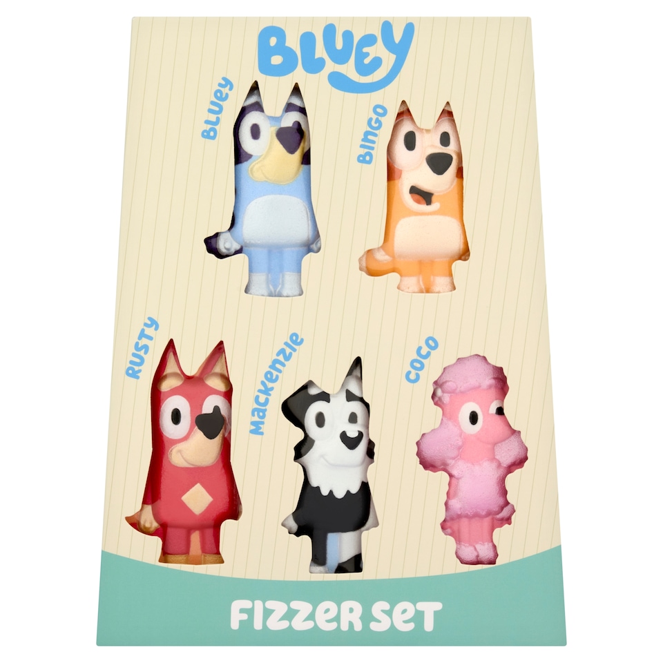 image 1 of Bluey 5 bath fizzer set 250g