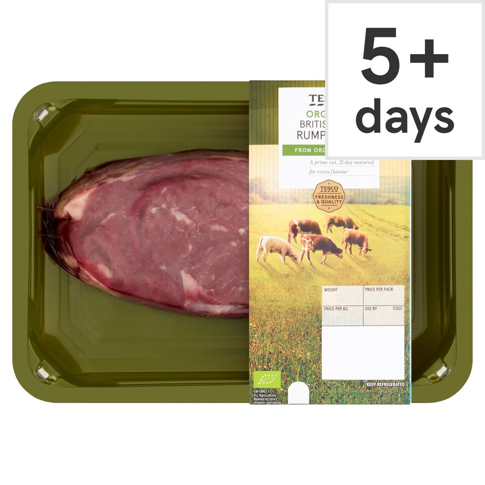 Tesco Organic Beef Small Rump Steak
