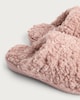 image 3 of F&F Borg Textured Hard Sole Backless Slippers in Pink