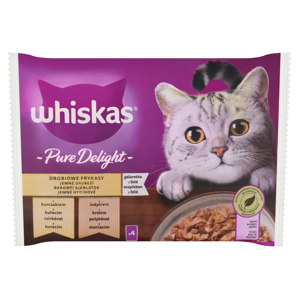 image 1 of Whiskas Pure Delight Complete Wet Food for Adult Cats 4 x 85 g (340 g)