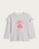 image 4 of F&F Girls Pure Cotton Fairy Print Long Sleeved Top in Cream