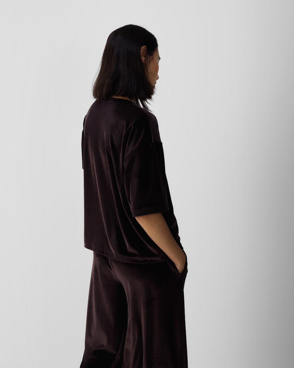 image 1 of F&F Velour Pyjama Set in Chocolate